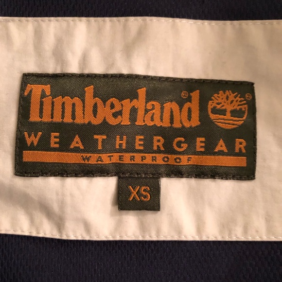 Timberland Weathergear Hooded Jacket- unisex Size Color: Beige/ Navy size XS - Picture 12 of 12